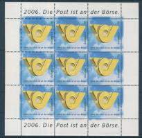 Az osztrák Posta részleges privatizációja kisív, The partial privatization of Austrian Post mini sheet