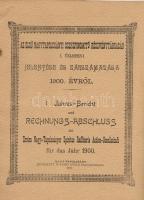 1901 Az Első Nagytapolcsányi Szeszfinomító Rt. jelentése magyar és német nyelven; Platzko Gyula nyomdája