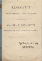 1898 Szabályzat a Zákárfalu-istvánhutai drótkötélpálya forgalmi szolgálatára; Werfer Károly nyomdája