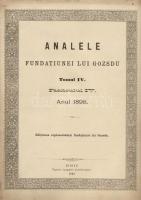 1899 A Gozsdu alapítvány éves jelentése román nyelven; Nagyszeben