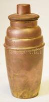 ~1900 Antik shaker parafaszigetelésű réz tetővel (kis repedéssel) / Antique shaker with copper-cork lid (small crack) 20cm