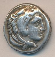 Ókori Görögország / Makedónia ALEXANDER III. i.e 336-323. Tetradrachma Ag (17,08g) "Ülő Zeus sassal és jogarral és Hermával" Amphipolis verdejel  T:2- k. Ancient Greece/ Macedonia King Alexander III. 336-323 BC. Ag Tetradrachm (25mm/17,08g) Amphipolis mint, Sitting Zeus with eagle and sceptre and ithyphallic herm C:VF scratched