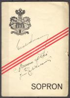 cca 1920 Sopron útikönyv. Goldschmied nyomda. 16p.  borítóján aláírásokkal