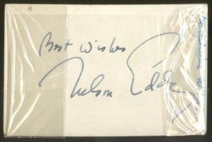 cca 1950 Nelson Eddy színész dedikált fotója / Photo with original autograph of Nelson Eddy 5x7 cm