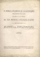 1906 A Marosvásárhelyi Czukorgyár Rt. zárszámadása
