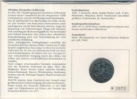 NSZK 1984. 5M "A Német Vámunió 150 éves" érmés, bélyeges borítékon, alkalmi bélyegzővel T:...