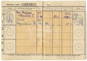 1953 Magyar Postatakarék-pénztár Kossuth címeres betétkönyve