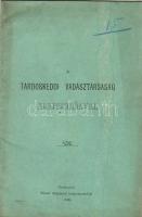 1898 A tardoskeddi vadásztársaság alapszabályai; Érsekújvár Winter Zsigmond nyomdája