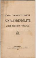 1914 Gömör és Kishontvármegye szabályrendelete a csízi jód-bróm fürdőről; Rimaszombat id. Rábely Miklós Fia nyomdája