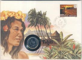 Francia Polinézia 1984. 10Fr bélyeges érmés borítékon, ismertetővel T:1 &lt;br/&gt;French Polynesia 1984 10 Franc on coin letter with stamp and information C:Unc