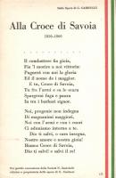 Giosue Carducci's Alla Croce di Savoia / Italian national poem, propaganda (EK)