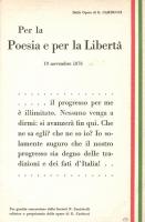 Giosue Carducci's Per la Poesia e per la Liberta / Italian national poem, propaganda