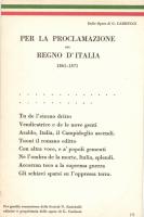 Giosue Carducci's Per la Proclamazione del Regno d'Italia / Italian national poem, propaganda