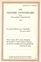 Giosue Carducci's Nel Vigesimo Anniversario dell' VIII Agosto / Italian national poem, propaganda