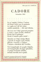 Giosue Carducci's Cadore / Italian national poem, propaganda