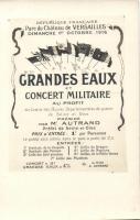 1916 Grandes Eaux et Concert Militaire / WWI French military concert advertisement