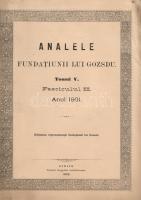 1901 A Gozsdu alapítvány éves jelentése román nyelven