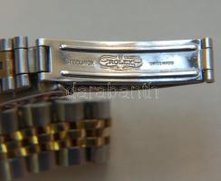 Női Rolex Datejust 18K arany és ezüst szíjas, sorszámozott automata karóra. Tartalék arany szemekkel...