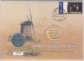 Hollandia 1969. 2 1/2G bélyeges érmés borítékon T:3 &lt;br/&gt;Netherlands 1969. 2 1/2 Gulden in coin letter with stamp C:F