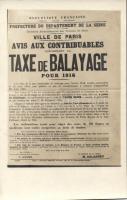 1916 Taxe de Balayage / Sweeping tax, WWI French political propaganda; M. Delanney, 1916  Első világháborús francia politikai propaganda, Seprű adó