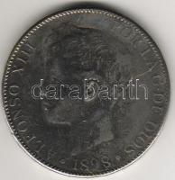 Spanyolország 1898. 5P hamisítvány összehasonlításra T:2