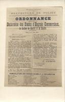 1916 Első világháborús francia politikai kiáltvány, propaganda, 1916 Ordonnance / WWI French political order, propaganda, declaration of Commercial Fertilizer Stocks; E. Laurent