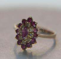 Női 14k aranygyűrű rubinnal / Female 14K gold ring with ruby Size: 56 Br.: 3,3g