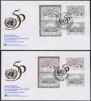 UNO Vienna, UNO Geneva: The 50th anniversary of the UN 3 diff. perforated sets + 2 imperforated pair...