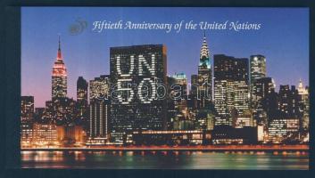 50 éves az ENSZ bélyegfüzet, The 50th anniversary of the UN stamp-booklet, 50 Jahre Vereinte Nationen (UNO) Markenheftchen