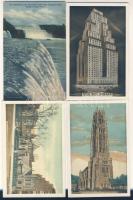 8 db amerikai városképeslap, köztük egy modern, mind használatlan és jó állapotban van