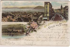 1898 Fiume hosszúcímzéses litho (törött)