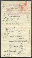 1916 Dr. Heim Pál által kitöltött és aláírt recept / Prescrition signed by Pal Heim