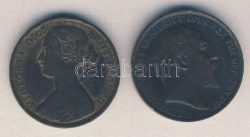 Nagy-Britannia 1862. 1P "Viktória" + 1903. 1P "VII. Eduárd" T:3,2-
Great Britain...