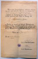 1907 Jekelfalussy Piller György  titkos tanácsosi kinevezése, valamint az ezzel kapcsolatos költségek megfizetését igazoló okirat /  1907 Secret councillor awarding documents for Jekelfalussy Piller György