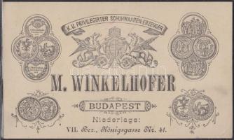 1889 Budapest VII.  M. Winkelhofer cipész díszes számla 1kr illetékkel / Shoemaker invoice