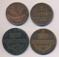 Ausztria/magyar verdejel 1816B 1/2Kr + 1Kr (2x) + 1851B 1Kr T:2,3