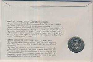 Azori-szigetek 1986. 100Esc "Regionális Függetlenség" bélyeges érmés borítékon, alkalmi bé...