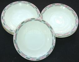 cca 1920 6 személyes porcelán teáskészlet, egy csésze hiányzik / 
Porcelain tea set (one cup missing...