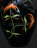 Kézzel festett, aranyozott, szakított üveg váza /
Hand-made and hand-painted, gold plated glass vase...