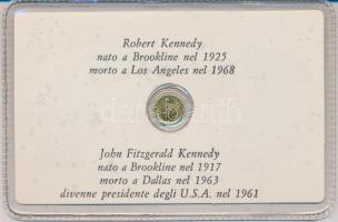 DN. "Robert és John Kennedy" modern mini Au pénz 0.333 minőségű T:BU Eredeti vákuum díszcs...