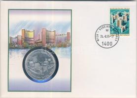 Ausztria 1979. 100Sch Ag "Bécsi Nemzetközi Központ" érmés borítékon bélyeggel T:1 Austria 1979. 100Sch Ag "Vienna International center" coin letter with stamp C:Unc