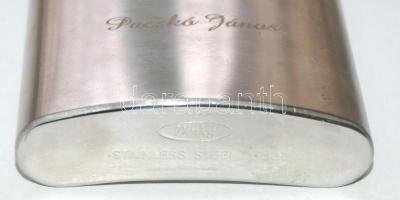 Rozsdamentes acél laposüveg az Alkotmányvédelmi (Nemzetbiztonsági) Hivatal címerével 15x8,5cm