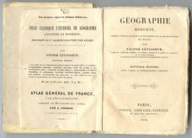 Victor Levasseur: Géographie moderne. Paris, 1839, Librairie de Didier. Kiadói kötésben, kissé visel...