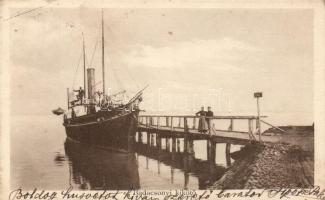 Badacsony kikötő, gőzhajó