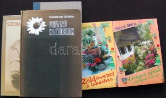 5db szobanövényekkel kapcsolatos könyv: Zöldövezet a lakásban, Szobanövényeink kiválasztása, nevelése, gondozása és színes képei, Virágzó kaktuszok stb.