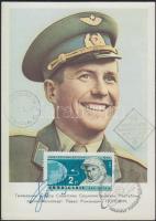 1962 Pavel Popovics szovjet űrhajós által aláírt képeslap