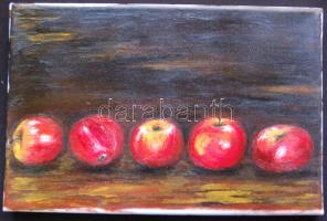 Avar Júlia: Almák, olaj-vászon, 30x20cm