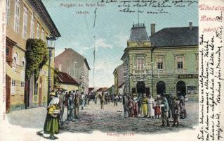 Pancsova Ráday street, school, Shop of Nádor Gyula, Shop of Otimler Otto