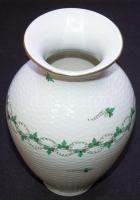 Kézzel festett sorszámozott Persil-mintás fonott jelzett Herendi porcelán váza hibátlan állapotban / Handpainted numbered Herend chinaware vase in flawless condition 23cm