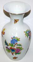 Kézzel festett sorszámozott nagyméretű Viktória-mintás jelzett Herendi porcelán váza hibátlan állapotban / Handpainted numbered Herend chinaware vase in flawless condition 25cm